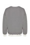 Siyah Oversize/Geniş Kesim Çizgili İçi Polar/Sıcak Tutan Sweatshirt TMNAW24SW00065 - 8