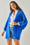 Women's Cobalt Blue Bat Spring Cardigan HRK-19000057 - 5