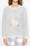 Gri Wellsoft Lama Desenli Kışlık Örme Pijama Takımı THMAW24PT00029 - 6