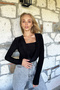 Women's Black Deep V-Neck Body Suit ALC-X10918 - 2