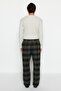 Khaki Regular Fit Comfortable Fit Plaid Woven Pajama Bottoms Tmnaw24Pj00019 - 6