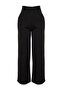 Siyah Çizgili Straight Fit Yüksek Bel Örme Pantolon TWOAW24PL00222 - 8