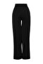 Siyah Cırt Cırt Kapamalı Yüksek Bel Pileli Wide Leg/Geniş Kesim Örme Pantolon TWOAW24PL00177 - 17