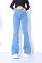 Spanish Color Colorfast Lycra High Waist Light Blue Spanish Jeans Pantalon