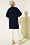 6999 Knitted Patterned Front Buttoned Cardigan Navy Blue - 4