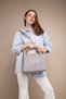 ASL Large Size Knitted Detailed Casual Cut Crossbody Women's Shoulder Bag 4031 GRAY - 4