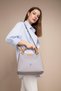 ASL Large Size Knitted Detailed Casual Cut Crossbody Women's Shoulder Bag 4031 GRAY