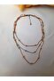 Rose-Silver-Gold Three-Color Three-Row Small Bulk Steel Necklace - 3