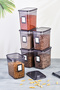Jumbo Size Rectangular Food Storage Container Set of 6 with Labels 2000ml - 2