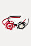 Buttoned Floral Knitted Double Children's Crown Set - Children's World - 3