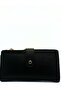 Black Zippered Special Design Women's Wallet with 3 Compartments Card Holder