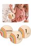 Rainbow Wooden Baby Memory Card Set Baby Gift Pregnant Memory Card Monthly Baby Cards - 2