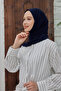 navy blue combed cotton shawl - 6
