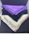 Writing Headscarf Beaded Crochet Embroidery Scarf Hand Embroidered 90X90 cm - 3