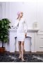 White Fitted Mini Half Turtleneck Ribbed Stretchy Knitted Dress - 2
