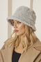 Gray Women's Plush Bucket Model Fisherman Bucket Hat Winter Hat - 3