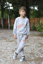 Tyrannosaurus printed 2 thread fabric pocket top and bottom boys tracksuit set for ages 7-14 - 7