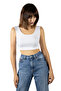 White Wide Strap Fitted Crop Top Undershirt - 2