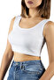 White Wide Strap Fitted Crop Top Undershirt - 3