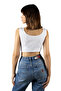 White Wide Strap Fitted Crop Top Undershirt - 4