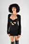 Low-cut Black Mini Dress - 4