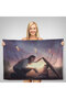 Mother Protecting Her Child with Knowledge Canvas Wall Cloth-Carpet, Library Poster-5411 - 2