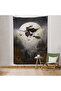 Flying Witch with Broom, Halloween Helloven Wall Cloth - Rug-6159 - 6
