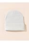 White Unisex Folded Knitwear Plain Beret - 4