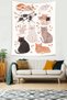 Cute Cats Stain Resistant Fabric Wall Cover Wall Carpet Tapestry