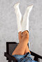 Rakkas White Patent Leather 10 cm Women's Boots, Heeled Boots - 6