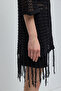 Knitted Fabric Tasseled Loose Long Cardigan - 4