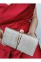 Women's Laser Gold Gold Evening Dress Clutch Portfolio Handbag Wedding Engagement Evening Bag - 3