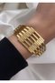 Jeweler Model Stainless Steel Gold Rib Bracelet