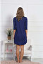 Vienetta SS23804212 Women's / Dressing Gown 3/4 Sleeve Crew Neck / Navy Blue - 4