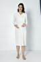 White Cotton Fitted Knitted Fabric Maternity and Maternity Long Sleeve Nightgown