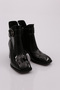 Black Patent Leather Wrinkled Women's Heeled Boots - 71321033 - 2