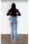 Julia 90's Snow Washing Women's Super High Waist Loose Jeans Palazzo Denim Pants - 3