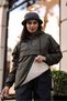 Comfortable Cut Fur Lined Kangaroo Pocket Women's Raincoat Coat - 4