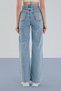 Sarah Women's Jeans Light Blue Loose Wide Leg High Waist Lycra Palazzo Jeans - 3
