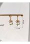 Women's Stainless Steel Dangle Zircon Stone Large Daisy Earrings - 2