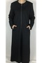 Seasonal Collar and Sleeve Embroidered Zippered Full-Length Plus Size Ferace - 2