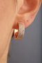 Kea Women's Hoop Earrings, Zircon Stone, Gold