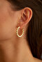 Twisted Hoop Women's Earrings, Gold - 4