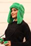 Women's Fur Plush Hat with Headphones RKŞ-04 Green - 3
