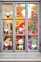 New Year Sticker Christmas Gnomes Owl Snowman and Snowflakes Window Sticker - 5