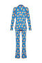 Blue 100% Cotton Christmas Themed Knitted Pajamas Set Thmaw22Pt1204 - 9