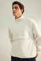 Stone Oversized /Wide Cut Label Fleece-Lined Thick Sweatshirt Tmnaw24Sw00228 - 4