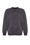 Antrasit Eskitme/Soluk Efektli Kalın İçi Polarlı İnci Detaylı Regular Örme Sweatshirt TWOAW24SW00152 - 7