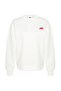 Ecru Printed Oversize Crew Neck Knitted Sweatshirt TWOAW24SW00360 - 6