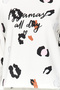 Beyaz %100 Pamuklu Leopar Desenli Sloganlı Tshirt-Jogger Örme Pijama Takımı THMAW24PT00211 - 8